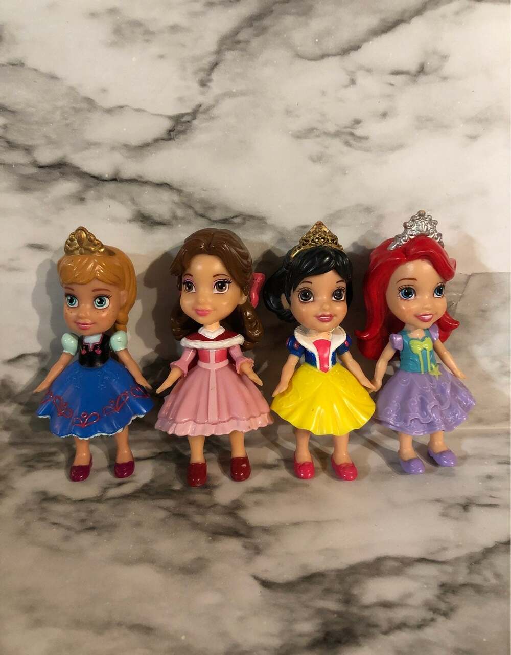 4 Disney Poseable Princess dolls